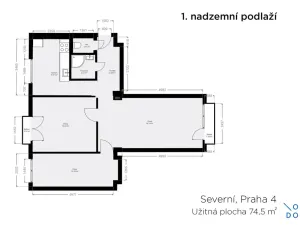Pronájem bytu 3+kk, Praha - Záběhlice, Severní I, 66 m2