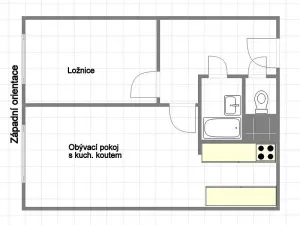 Prodej bytu 2+kk, Praha - Záběhlice, Dunická, 45 m2