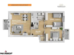Prodej bytu 3+kk, Praha - Třeboradice, Špeciánova, 74 m2