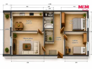Prodej bytu 3+1, Praha - Lhotka, Novodvorská, 71 m2