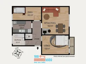 Prodej bytu 3+1, Budiměřice, 61 m2
