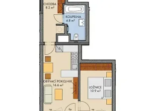 Prodej bytu 2+kk, Praha - Dolní Měcholupy, Honzíkova, 47 m2