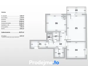Pronájem bytu 2+1, Znojmo, Dukelských bojovníků, 53 m2