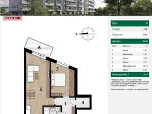 Pronájem bytu 2+kk, Praha - Hodkovičky, Šífařská, 58 m2