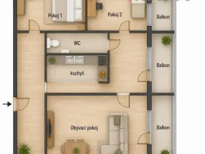 Prodej bytu 3+1, Klášterec nad Ohří, Budovatelská, 63 m2