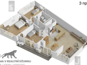 Prodej bytu 4+kk, Praha - Vysočany, Skloněná, 116 m2