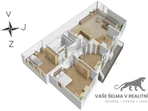 Prodej bytu 4+kk, Praha - Vysočany, Skloněná, 116 m2