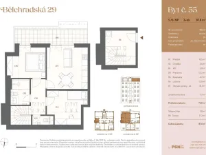 Prodej bytu 3+kk, Praha, Bělehradská, 65 m2
