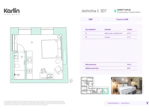 Prodej apartmánu, Praha - Karlín, Prvního pluku, 23 m2