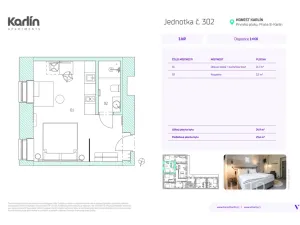 Prodej apartmánu, Praha - Karlín, Prvního pluku, 24 m2