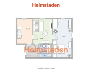 Pronájem bytu 2+1, Ostrava - Poruba, Komenského, 56 m2