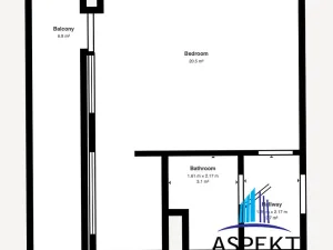 Pronájem bytu 1+kk, Praha - Podolí, Kaplická, 27 m2