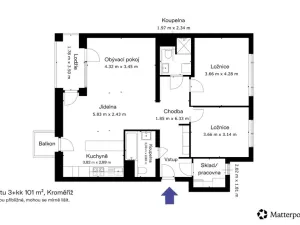 Prodej bytu 3+kk, Kroměříž, Purkyňova, 101 m2