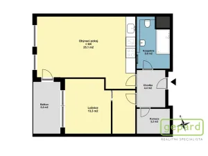 Pronájem bytu 2+kk, Praha - Ruzyně, Stočesova, 63 m2