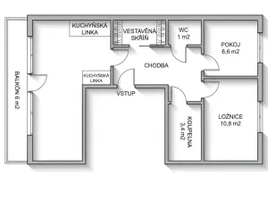 Pronájem bytu 2+1, Praha, Fričova, 54 m2