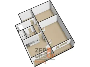 Pronájem bytu 2+1, Brno, Barvy, 52 m2