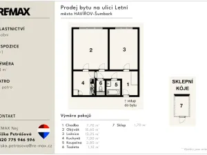 Prodej bytu 2+1, Havířov - Šumbark, Letní, 50 m2
