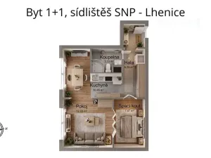 Pronájem bytu 1+1, Lhenice, Sídliště SNP, 43 m2