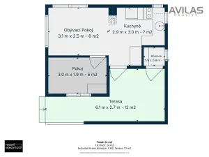 Prodej chaty, Mladá Vožice - Noskov, 25 m2