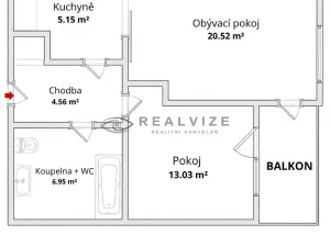 Prodej bytu 2+1, České Budějovice, Holečkova, 52 m2