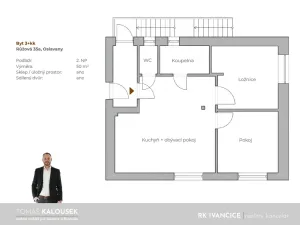 Pronájem bytu 3+kk, Oslavany, Růžová, 50 m2