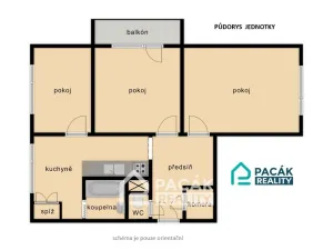 Pronájem bytu 3+1, Olomouc, Nešporova, 60 m2