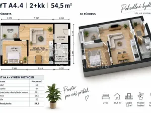 Pronájem bytu 2+kk, Praha - Střížkov, Střížkovská, 55 m2