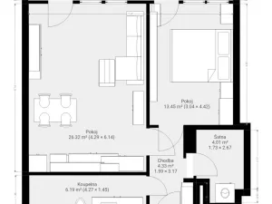 Pronájem bytu 2+kk, Brno, Menšíkova, 60 m2