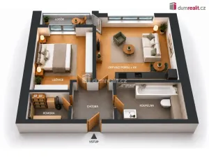 Pronájem bytu 2+kk, Praha - Uhříněves, Karla Guta, 54 m2