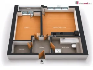 Pronájem bytu 2+kk, Praha - Uhříněves, Karla Guta, 54 m2