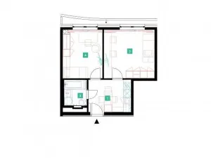 Pronájem bytu 2+1, Praha - Stodůlky, Mukařovského, 42 m2