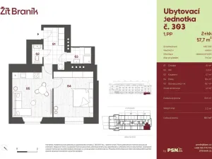 Prodej bytu 2+kk, Praha, Ke Krči, 51 m2