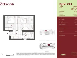 Prodej bytu 2+kk, Praha, Ke Krči, 41 m2