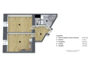 Pronájem bytu 2+kk, Praha - Michle, Magistrů, 50 m2