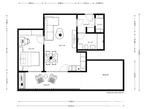 Pronájem bytu 2+kk, Praha - Smíchov, Na Císařce, 49 m2