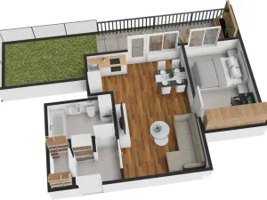 Pronájem bytu 2+kk, Praha - Smíchov, Na Císařce, 49 m2