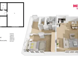 Pronájem bytu 2+kk, Nymburk, Palackého třída, 77 m2
