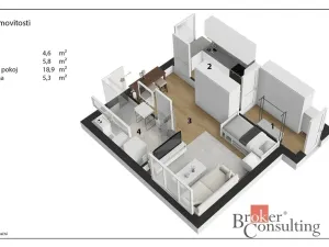 Pronájem bytu 1+kk, Žacléř, Rýchorské náměstí, 36 m2