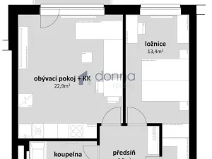 Pronájem bytu 2+kk, Praha, Sedlářova, 52 m2