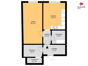 Prodej bytu 1+1, Hradec Králové - Nový Hradec Králové, třída Edvarda Beneše, 40 m2