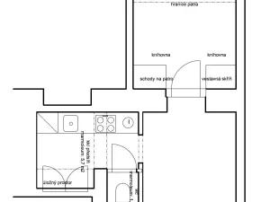 Pronájem bytu 2+kk, Praha - Vinohrady, Jana Masaryka, 37 m2