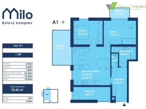Prodej bytu 3+kk, Milotice, Školní, 70 m2