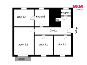 Prodej bytu 4+1, Starý Kolín - Bašta, B. Smetany, 64 m2