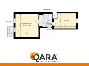 Pronájem bytu 2+kk, Praha - Břevnov, Nad Závěrkou, 58 m2