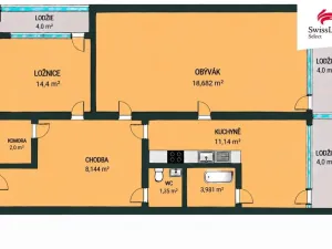 Prodej bytu 2+1, Plzeň - Doudlevce, Heyrovského, 70 m2