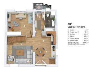 Prodej rodinného domu, Zlín, Příkrá, 124 m2