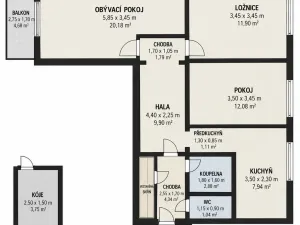 Prodej bytu 3+1, Humpolec, Lužická, 74 m2