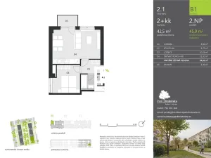 Pronájem bytu 2+kk, Ostrava, Hasičská, 43 m2