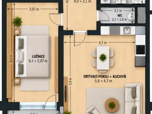 Pronájem bytu 2+kk, Olomouc - Nová Ulice, Karla Mareše, 74 m2