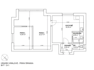 Prodej bytu 1+1, Hradec Králové - Pražské Předměstí, Fráni Šrámka, 68 m2